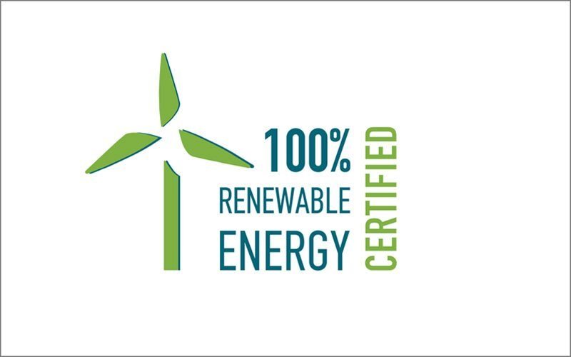 100% Renewable energy certification